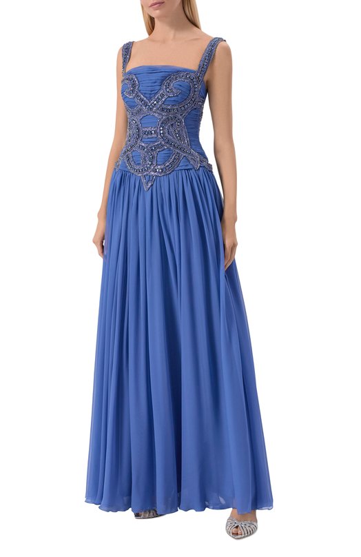 Шелковое платье Zuhair Murad PDR25005/CHSI028 Голубой  PDR25005/CHSI028 Фото 2