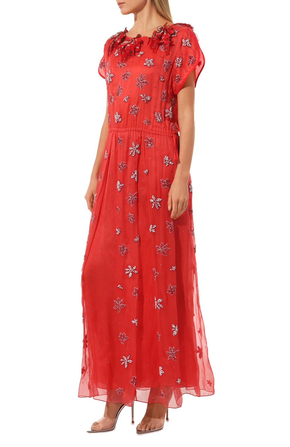 Шелковое платье GIORGIO ARMANI красного цвета по цене 3995000 руб., арт. 0SHVR01L/T01PY, фото 3 Шелковое платье GIORGIO ARMANI, арт. 0SHVR01L/T01PY, фото 3