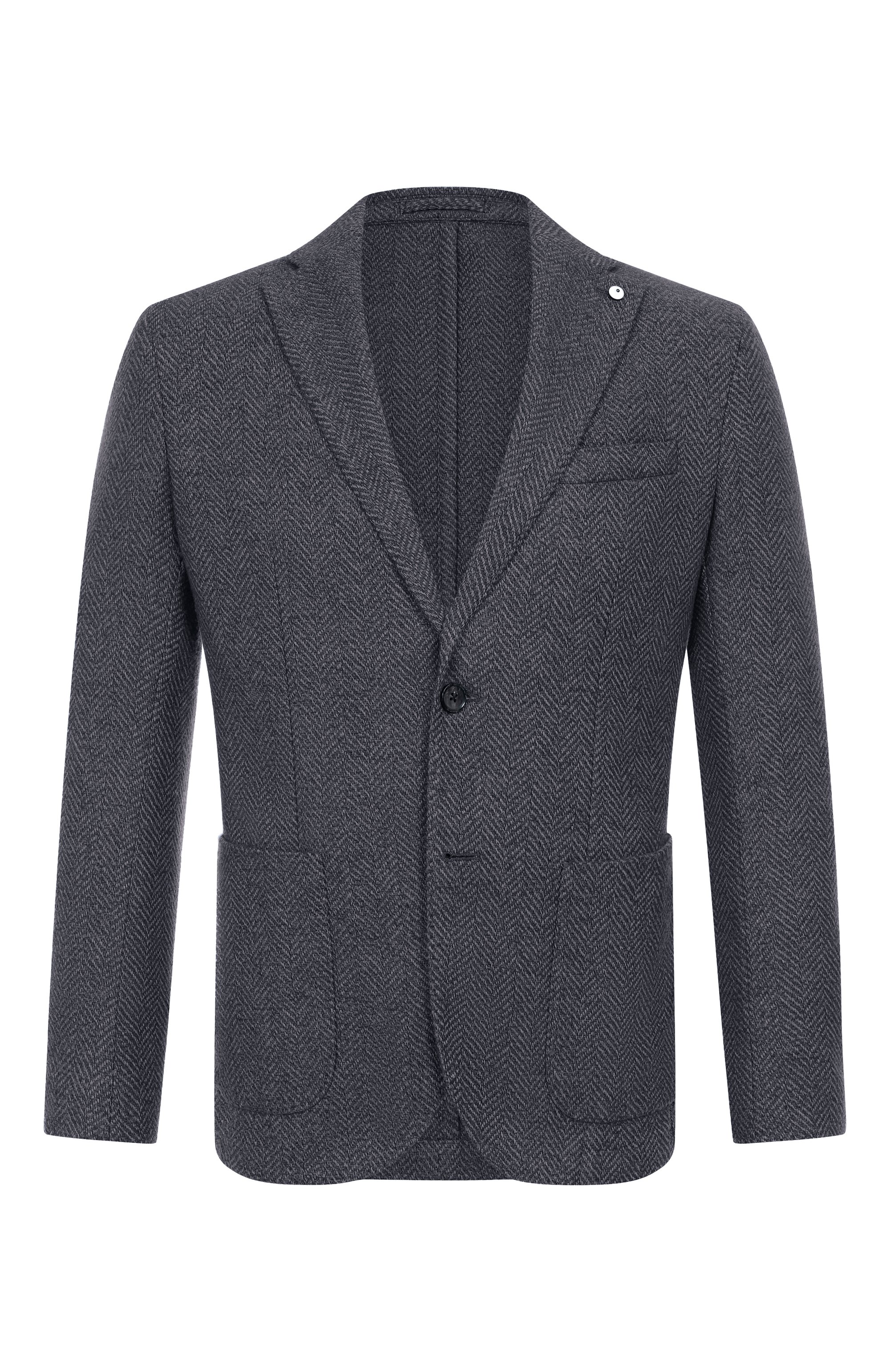 Пиджак из шерсти и хлопка L.B.M. 1911 темно-серого цвета по цене 98550 руб., арт. 2887/55515, фото 1 Пиджак из шерсти и хлопка L.B.M. 1911, арт. 2887/55515, фото 1