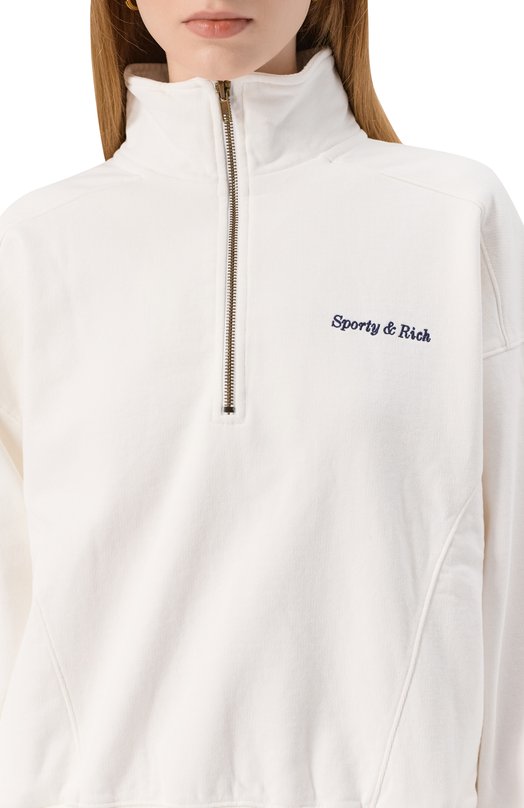 Хлопковый свитшот Sporty and Rich ST08760666WH01 Белый  ST08760666WH01 Фото 5