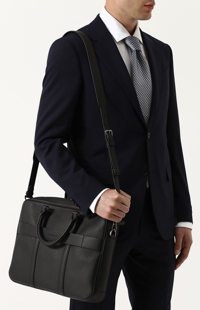 Кожаная сумка для ноутбука с плечевым ремнем ZEGNA, арт. C1275X-CBS, фото 5