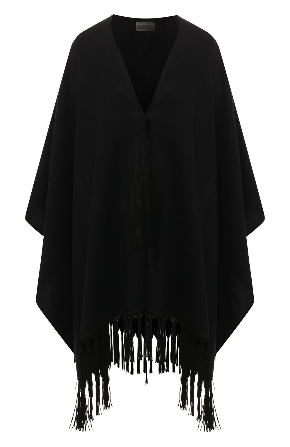 Кашемировое пончо SAINT LAURENT черного цвета по цене 287000 руб., арт. 613060/3YB35, фото 1 Кашемировое пончо SAINT LAURENT, арт. 613060/3YB35, фото 1