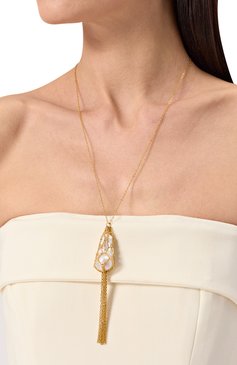 Женская подвеска VIEN золотого цвета, арт. 25-266G | Фото 2 (Региональные ограничения белый список (Axapta Mercury): Не проставлено; Нос: Не проставлено; Материал: Жемчуг, Металл)