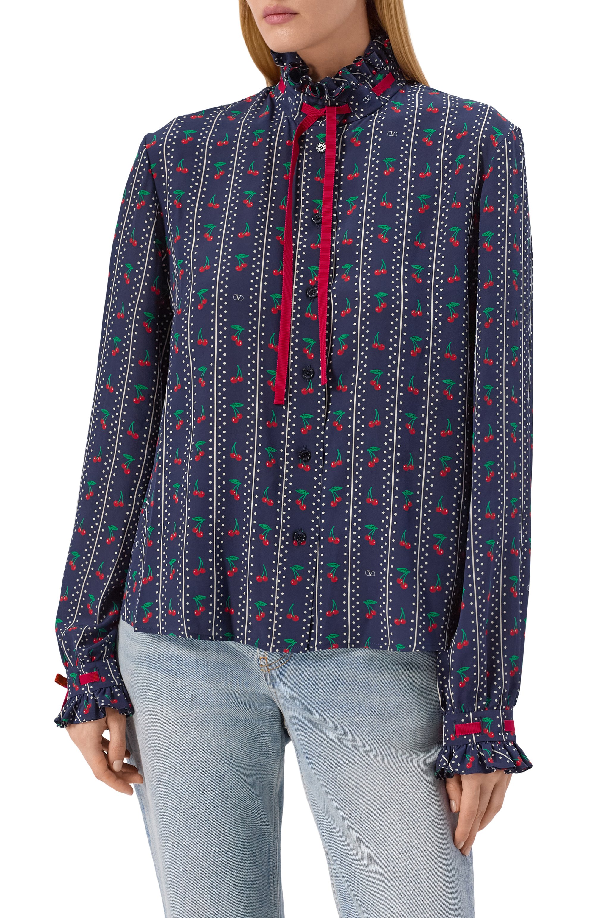 Шелковая блузка VALENTINO, арт. 7B3AB7U6/9FR, фото 3