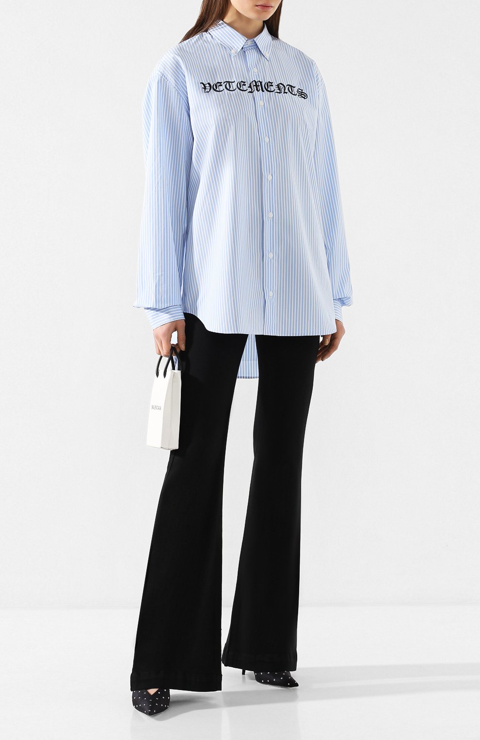 Хлопковая рубашка VETEMENTS, арт. SS20SH285 1007/W/LIGHT BLUE/WHITE, фото 2
