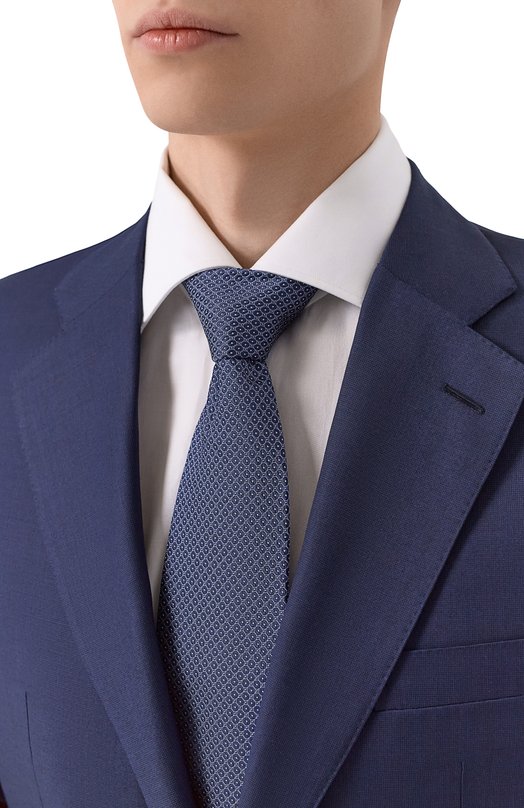 Шелковый галстук Corneliani 25U302-2520304 Синий  25U302-2520304 Фото 2