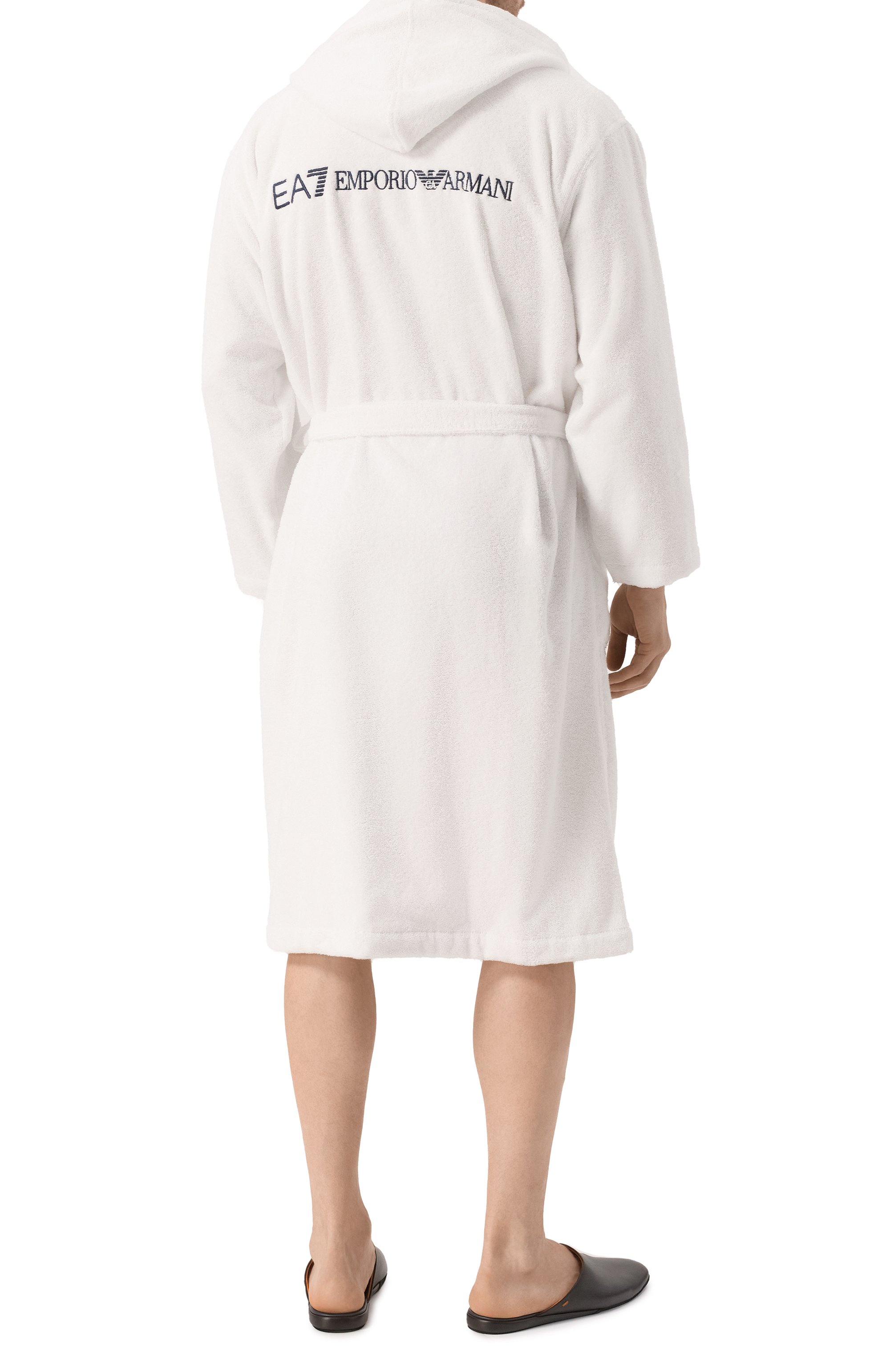 Хлопковый халат EA7 белого цвета по цене 22600 руб., арт. 7M000441/AF14014, фото 4 Хлопковый халат EA7, арт. 7M000441/AF14014, фото 4