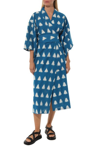 Хлопковое кимоно KLEED LOUNGEWEAR, арт. TURQU0ISE SAVANNAH KIM0N0, фото 3