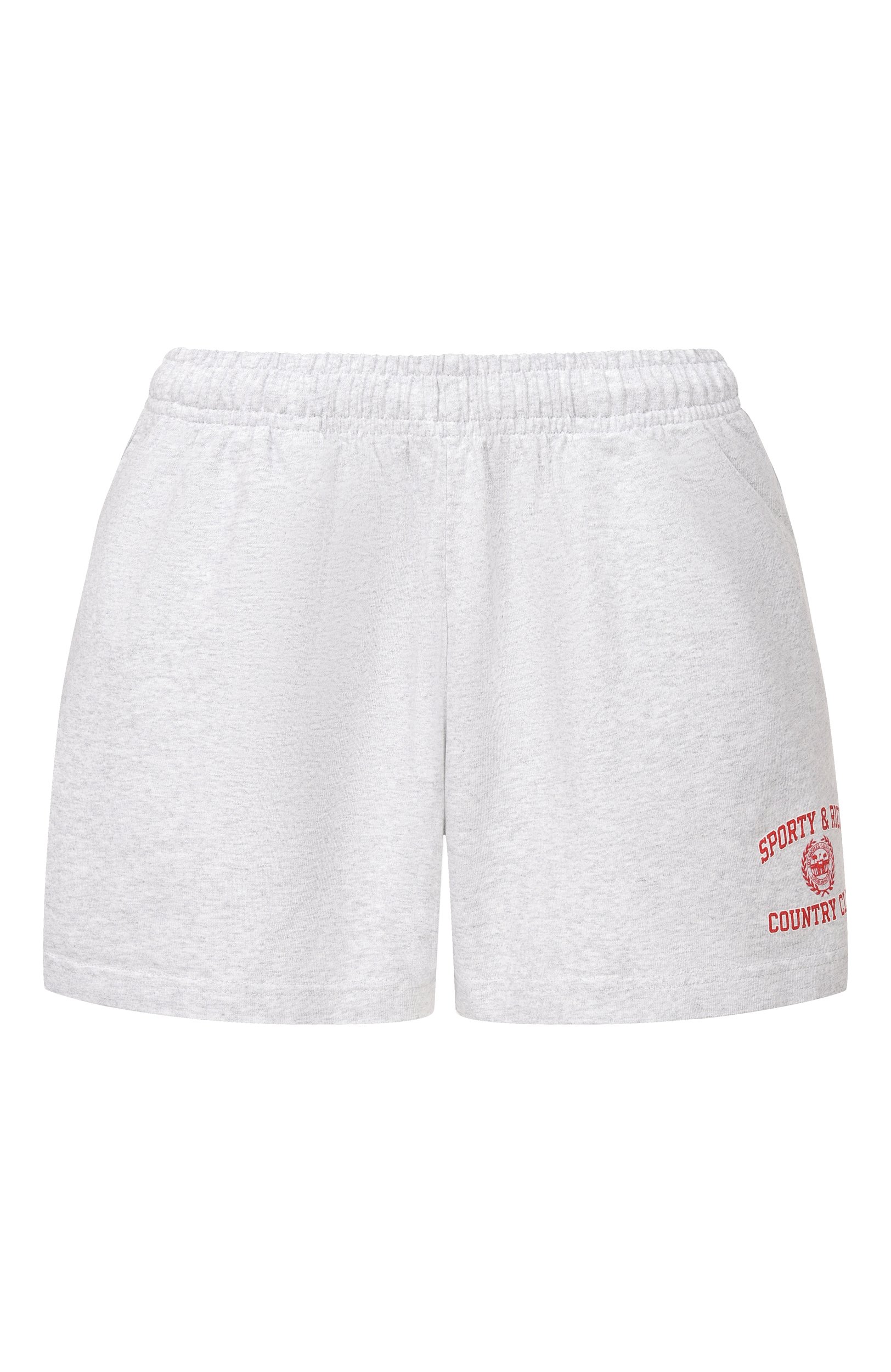 Хлопковые шорты SPORTY AND RICH серого цвета по цене 17150 руб., арт. SH03771267GY03, фото 1 Хлопковые шорты SPORTY AND RICH, арт. SH03771267GY03, фото 1