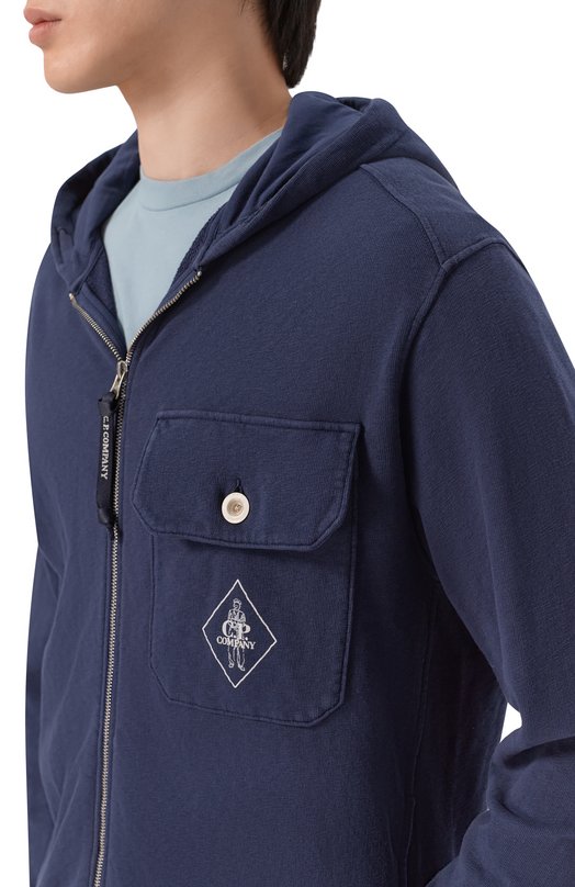 Хлопковая толстовка C.P. Company 20CMSS189A/110337G Синий  20CMSS189A/110337G Фото 5