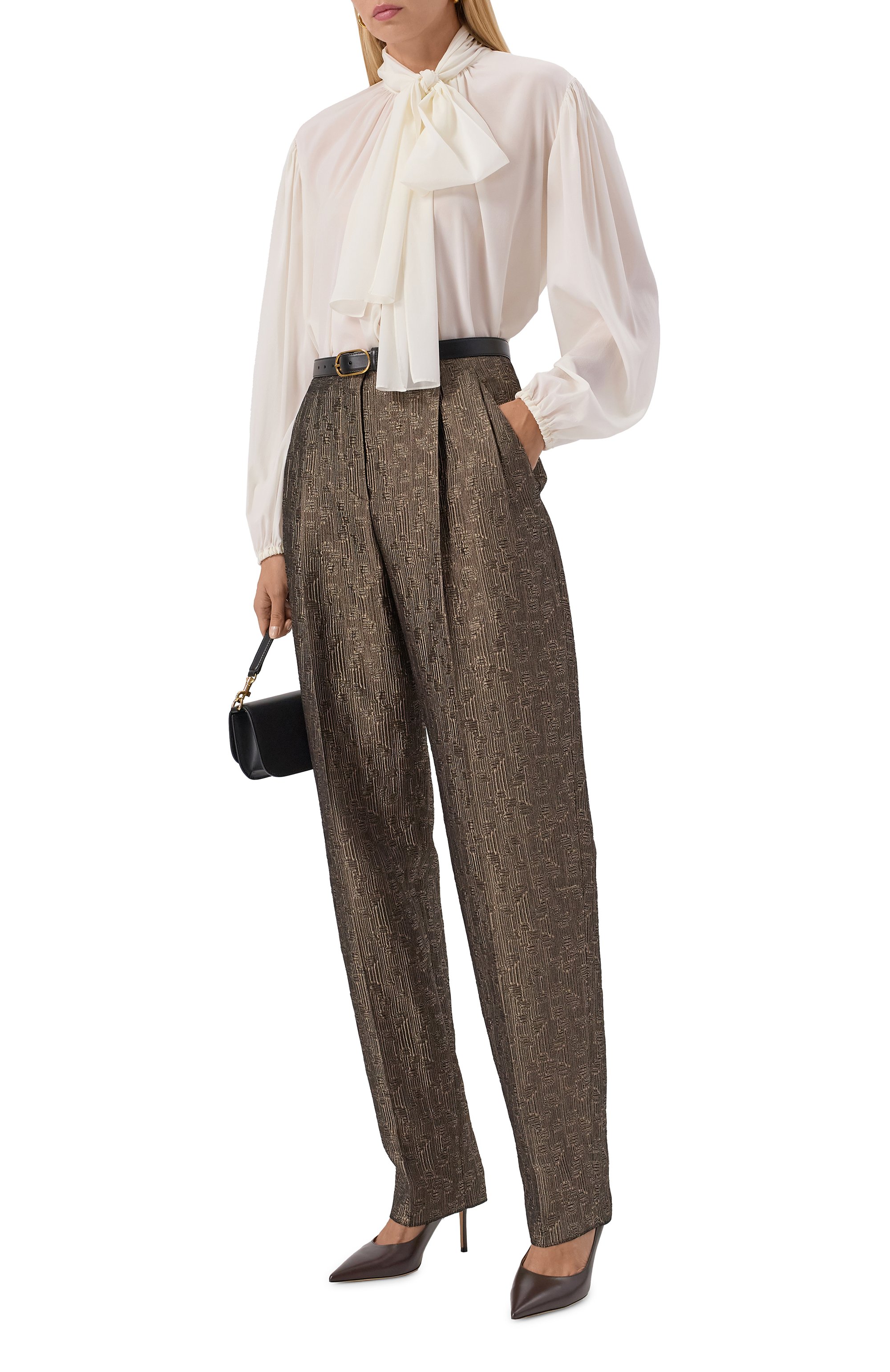 Брюки из шелка и шерсти GIORGIO ARMANI, арт. GW001569/TE16797, фото 2