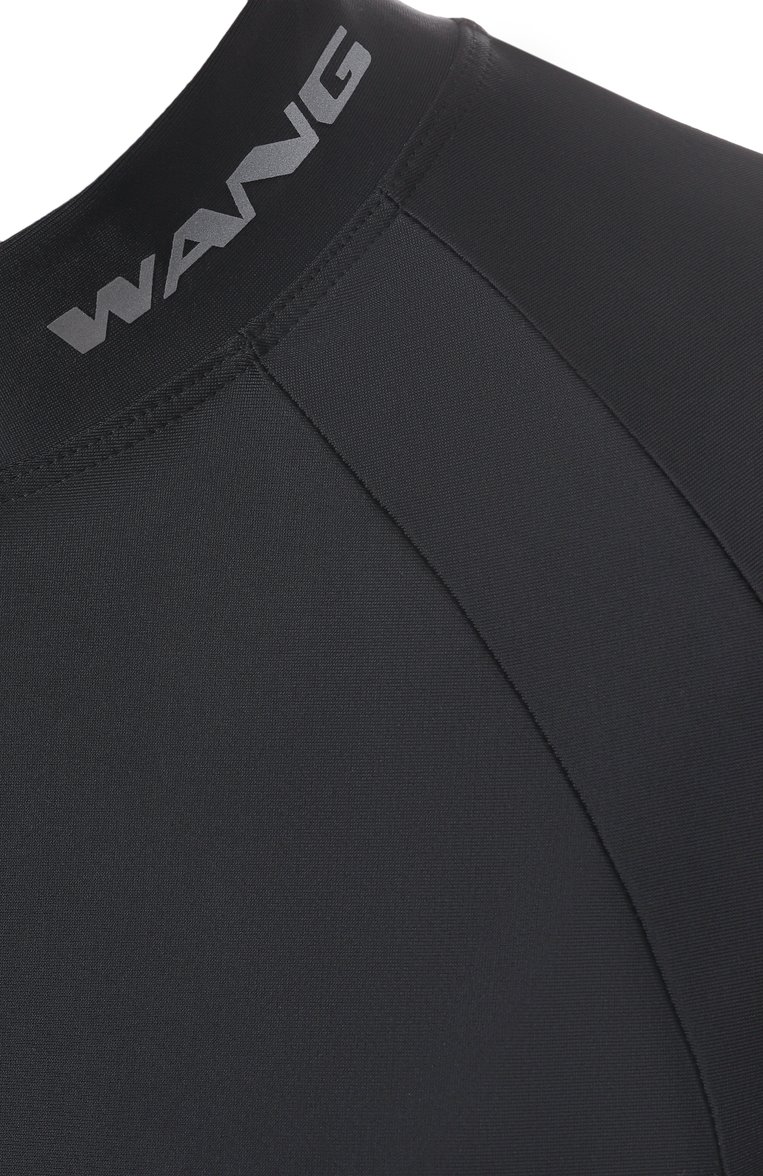 Женское платье ALEXANDERWANG.T черного цвета, арт. 4CC1256293 | Фото 6 (Рукава: Длинные; Длина Ж (юбки, платья, шорты): Миди; Материал внешний: Синтетический материал; Женское Кросс-КТ: Платье-одежда; Случай: Повседневный; Стили: Кэжуэл)