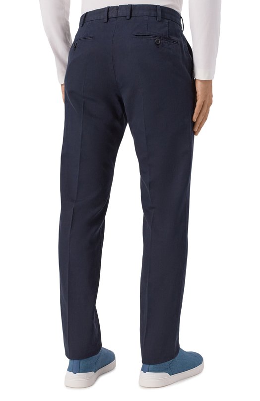 Брюки из хлопка и льна Zegna TR10/UBI37A5 Синий  TR10/UBI37A5 Фото 4
