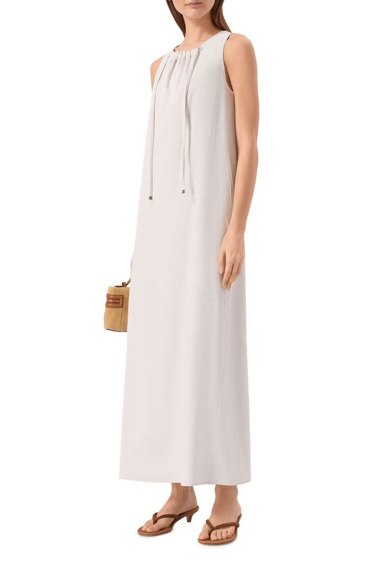 Платье изо льна и вискозы Lorena Antoniazzi P2640AB22A/3347 Кремовый  P2640AB22A/3347 Фото 2