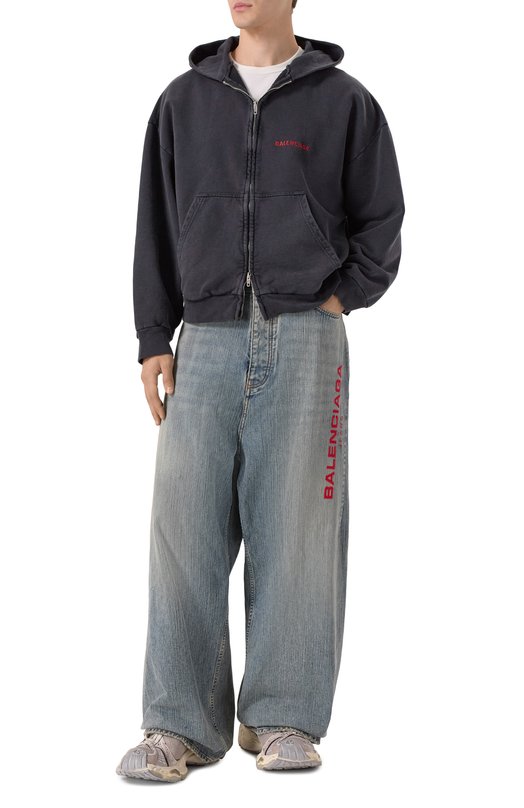 Хлопковая толстовка Balenciaga 803264/TTVJ2 Чёрный  803264/TTVJ2 Фото 2