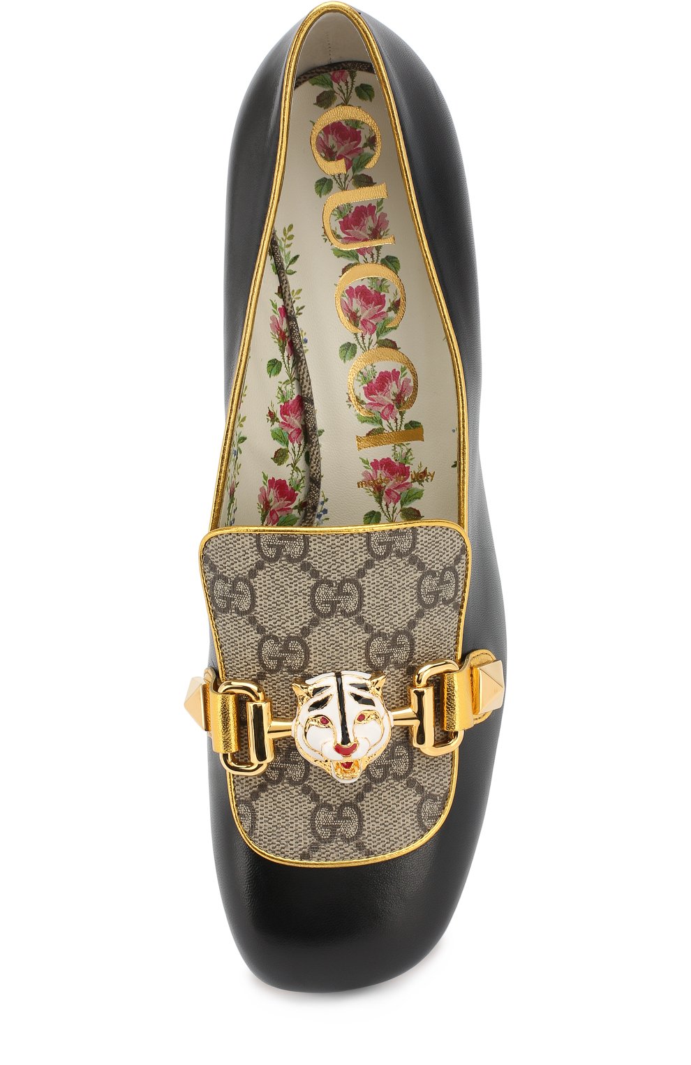 Кожаные туфли с пряжкой на устойчивом каблуке GUCCI, арт. 498882/0HE70, фото 5