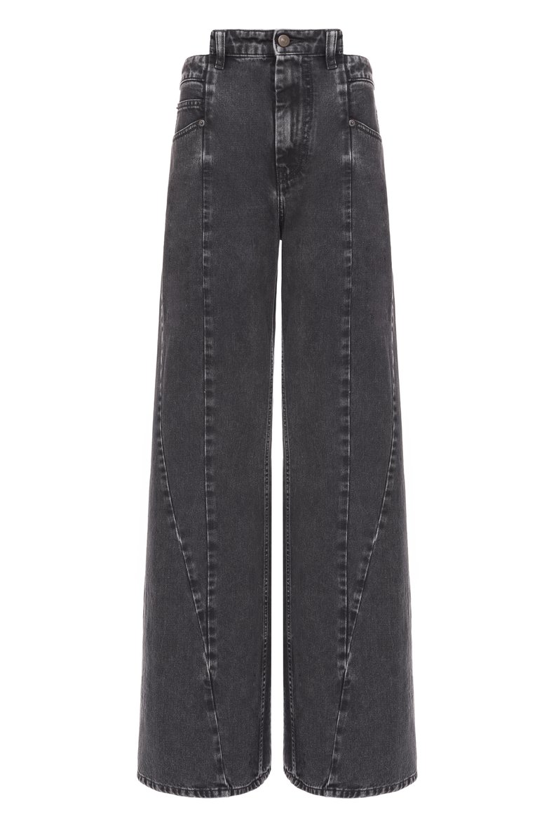 Женские джинсы MAISON MARGIELA черного цвета, арт. S51LA0133/S30496 | Фото 1 (Длина (брюки, джинсы): Стандартные; Материал внешний: Хлопок, Деним; Силуэт Ж (брюки и джинсы): Широкие; Кросс-КТ: Деним; Стили: Кэжуэл; Автоматизация ТО: Проставлено; Автоматизация состава: Проставлено)