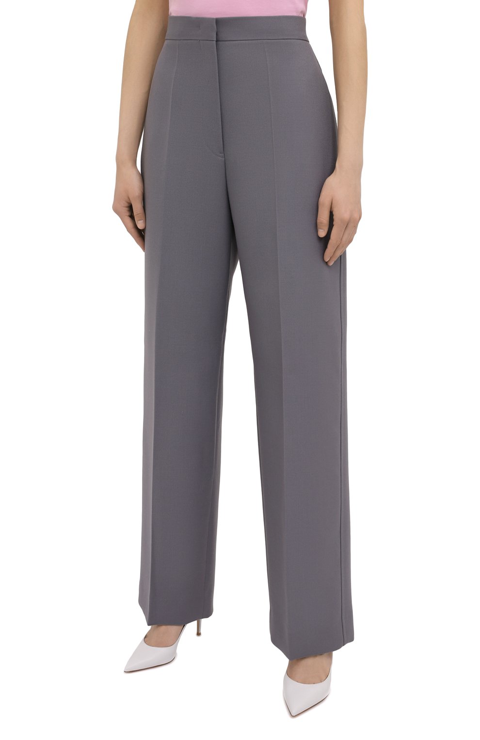 Шерстяные брюки JIL SANDER серого цвета по цене 108500 руб., арт. JSPS300425-WS201000, фото 3 Шерстяные брюки JIL SANDER, арт. JSPS300425-WS201000, фото 3