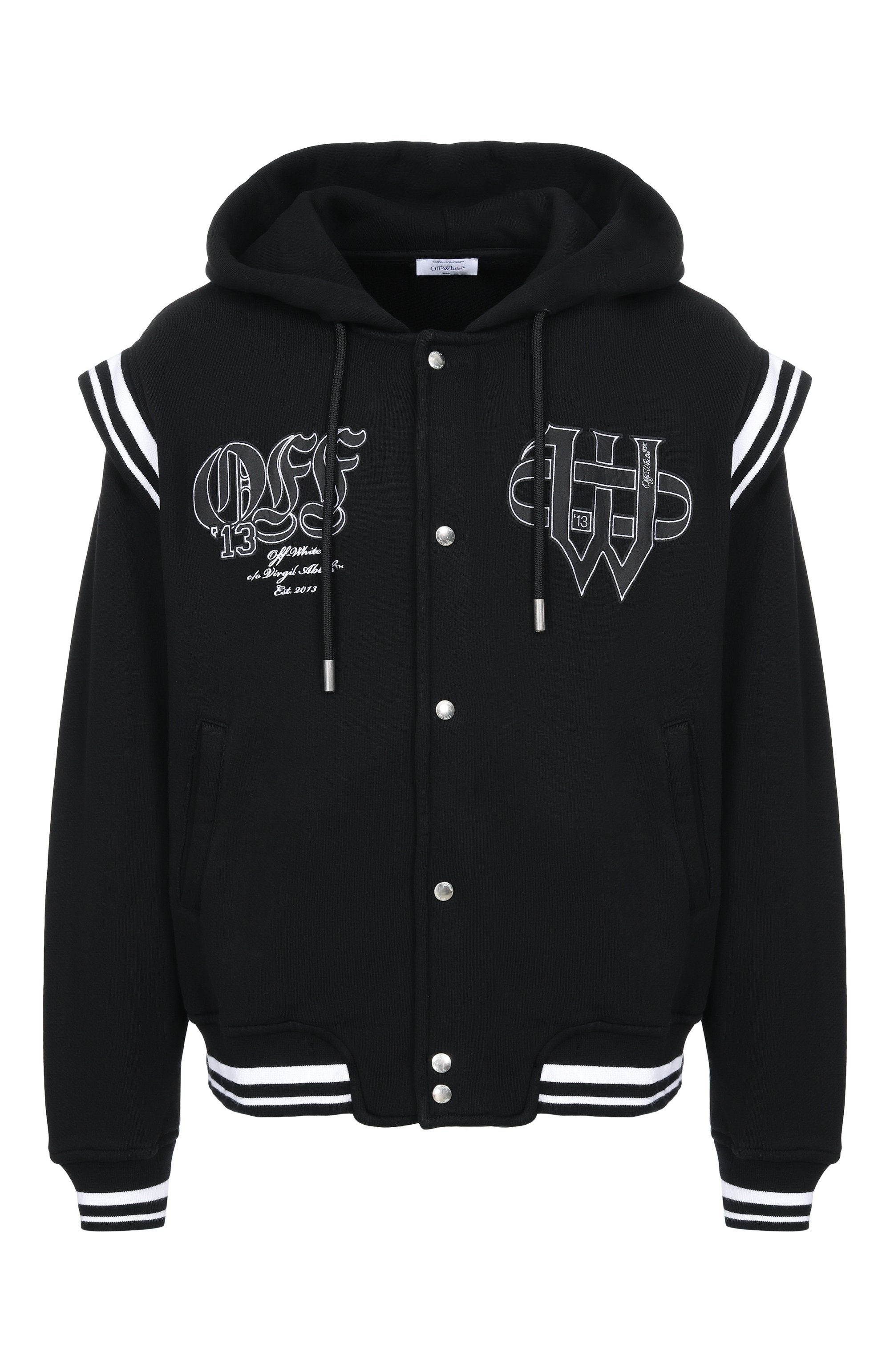 Хлопковая толстовка OFF-WHITE черного цвета по цене 123500 руб., арт. 0MEK003F25FLE001, фото 1 Хлопковая толстовка OFF-WHITE, арт. 0MEK003F25FLE001, фото 1