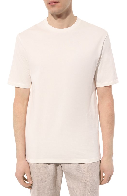Хлопковая футболка Jil Sander J22GC0173/J46219 Кремовый  J22GC0173/J46219 Фото 3
