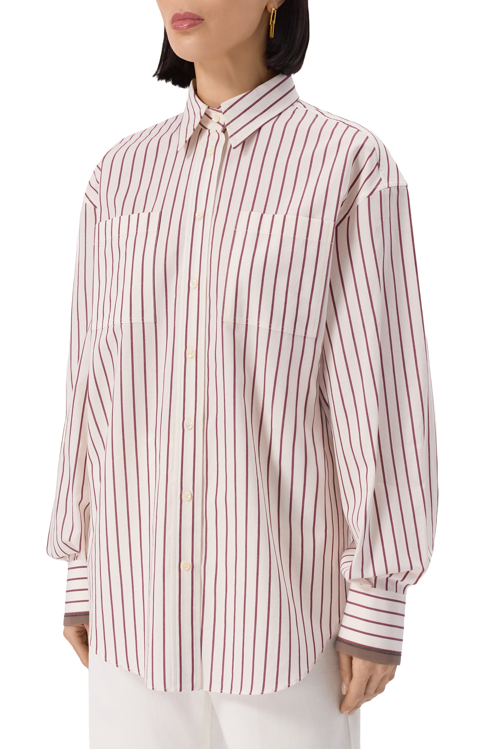 Хлопковая рубашка BRUNELLO CUCINELLI, арт. MA783RD616, фото 3