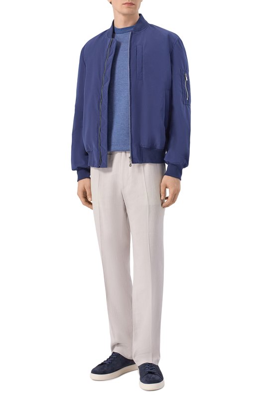 Футболка из хлопка и шелка Brioni UJUC0L/PD602 Синий  UJUC0L/PD602 Фото 2