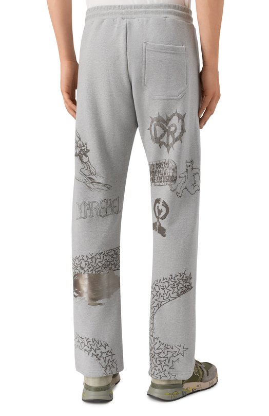 Хлопковые брюки DOMREBEL M C0LLEGE SWEATPANTS Серый  M C0LLEGE SWEATPANTS Фото 4