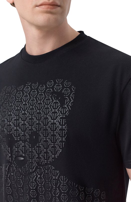 Хлопковая футболка Philipp Plein SAFC MTK8685 PJY002N Чёрный  SAFC MTK8685 PJY002N Фото 5