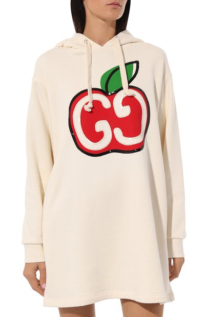 Хлопковое платье GUCCI бежевого цвета по цене 158400 руб., арт. 610127 XJCCK, фото 3 Хлопковое платье GUCCI, арт. 610127 XJCCK, фото 3