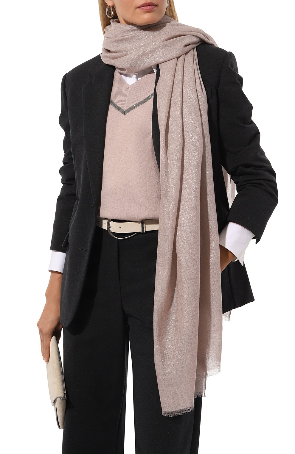 Палантин из кашемира и шелка BRUNELLO CUCINELLI, арт. MSCDAR097P, фото 2