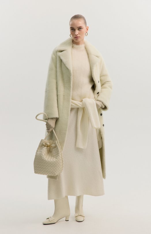 Свитер из шерсти и шелка Brunello Cucinelli MLD346100 Кремовый  MLD346100 Фото 6