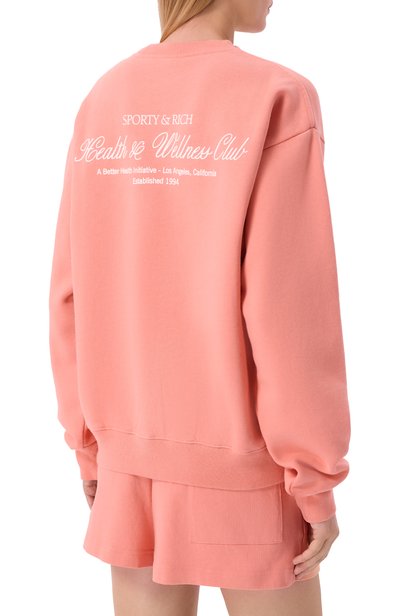 Хлопковый свитшот SPORTY AND RICH кораллового цвета по цене 29300 руб., арт. ST098712234PI22, фото 4 Хлопковый свитшот SPORTY AND RICH, арт. ST098712234PI22, фото 4
