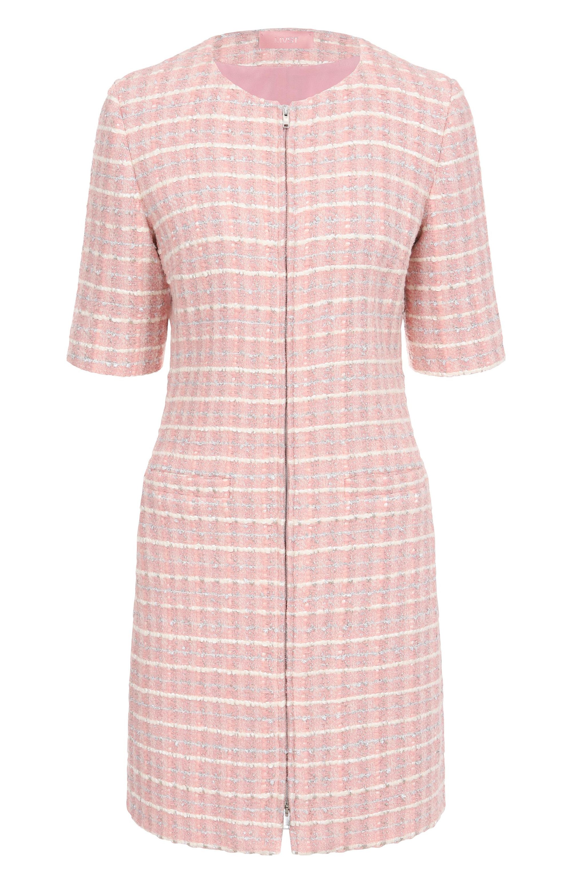 Твидовое платье MVST светло-розового цвета по цене 259500 руб., арт. H171/3056, фото 1 Твидовое платье MVST, арт. H171/3056, фото 1