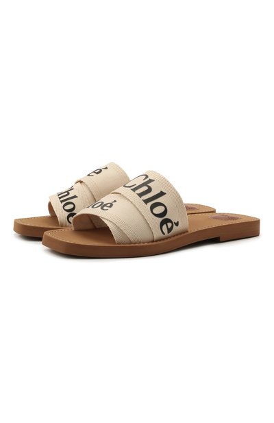 Комбинированные шлепанцы woody CHLOÉ, арт. CHC19U18808, фото 1