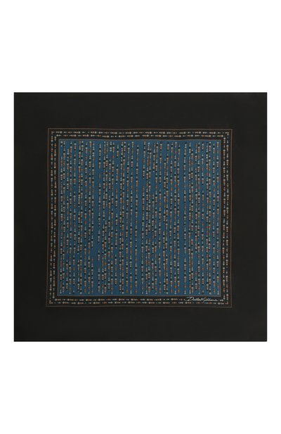 Шелковый платок DOLCE & GABBANA синего цвета по цене 15250 руб., арт. GR412E/G0TFU, фото 3 Шелковый платок DOLCE & GABBANA, арт. GR412E/G0TFU, фото 3