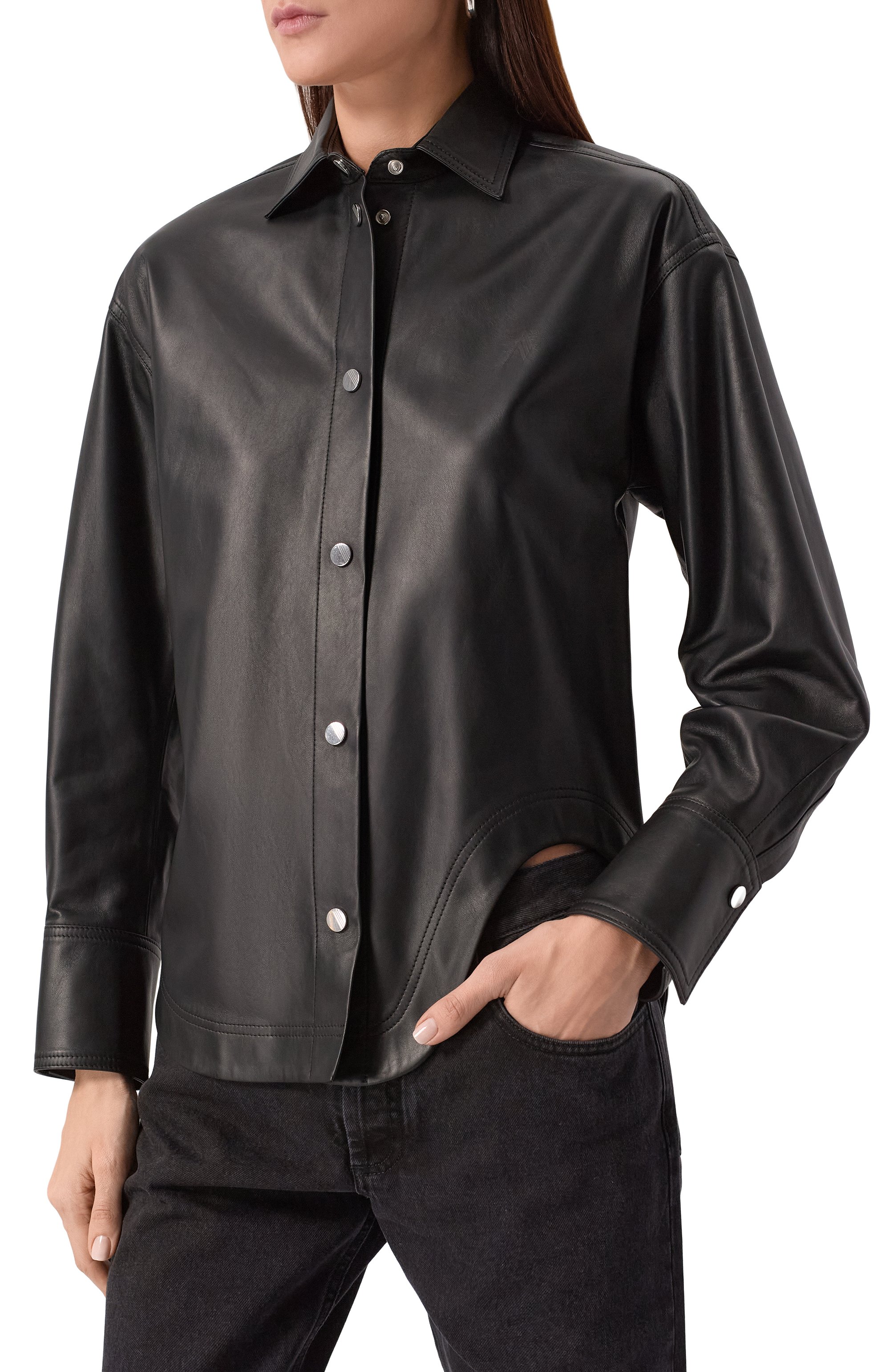 Кожаная рубашка THE ATTICO, арт. 250WCB00074/LBT129AA, фото 3