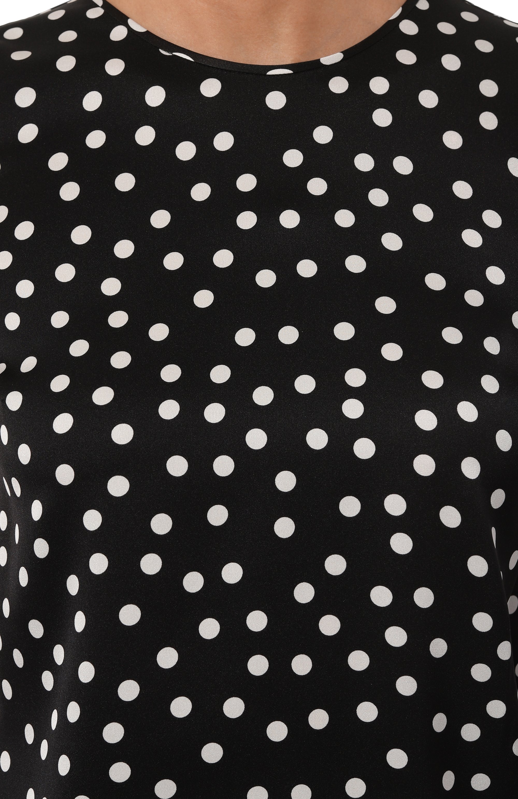 Шелковый топ DOLCE & GABBANA черно-белого цвета по цене 79150 руб., арт. F7ZZCT/FSA6K, фото 5 Шелковый топ DOLCE & GABBANA, арт. F7ZZCT/FSA6K, фото 5