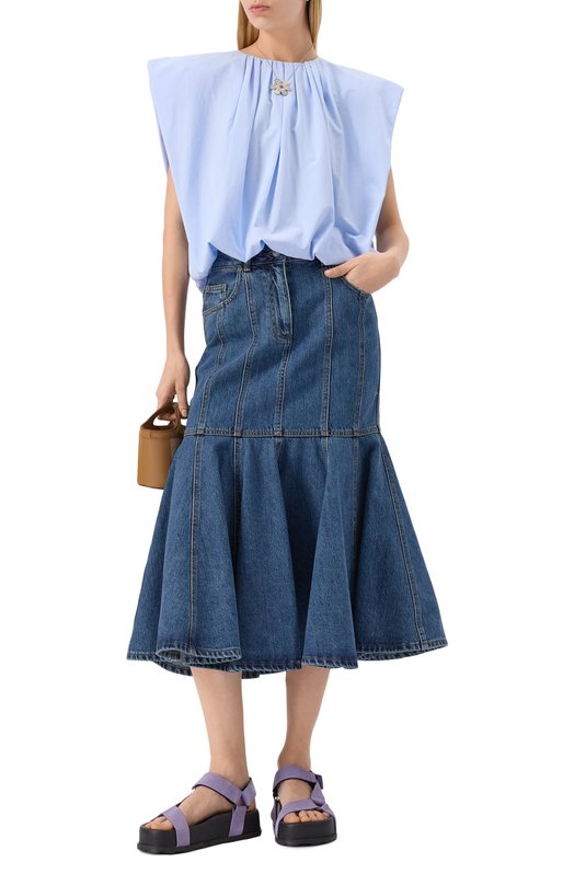 Хлопковый топ Juun.J JW5342W03Q Голубой  JW5342W03Q Фото 2