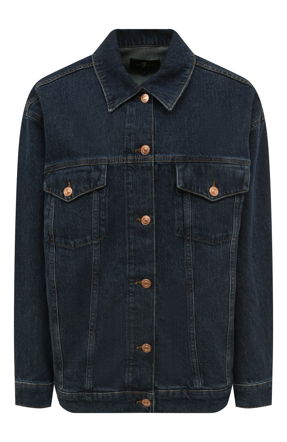 Джинсовая куртка 7 FOR ALL MANKIND темно-синего цвета по цене 29150 руб., арт. JSEJC100UC, фото 1 Джинсовая куртка 7 FOR ALL MANKIND, арт. JSEJC100UC, фото 1