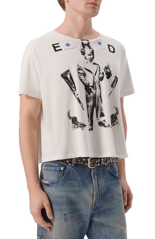 Хлопковая футболка Enfants Riches Deprimes 010-872/C0TT0N Кремовый  010-872/C0TT0N Фото 3