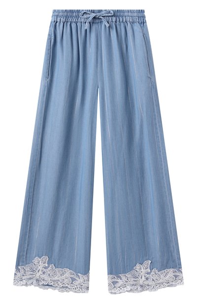 Брюки ERMANNO SCERVINO голубого цвета по цене 15950 руб., арт. SFPA041C/VI039, фото 1 Брюки ERMANNO SCERVINO, арт. SFPA041C/VI039, фото 1