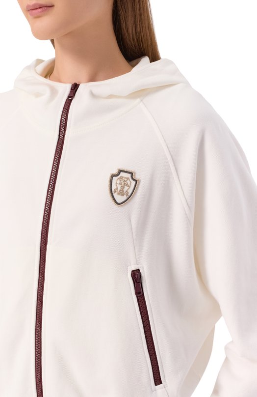 Хлопковая толстовка Brunello Cucinelli MG927VD106 Белый  MG927VD106 Фото 5