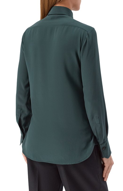 Атласная блузка Kiton D48407 Зелёный  D48407 Фото 4