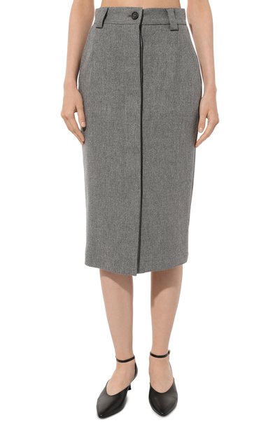 Шерстяная юбка LORENA ANTONIAZZI серого цвета по цене 59950 руб., арт. A2450G020A/4010, фото 3 Шерстяная юбка LORENA ANTONIAZZI, арт. A2450G020A/4010, фото 3