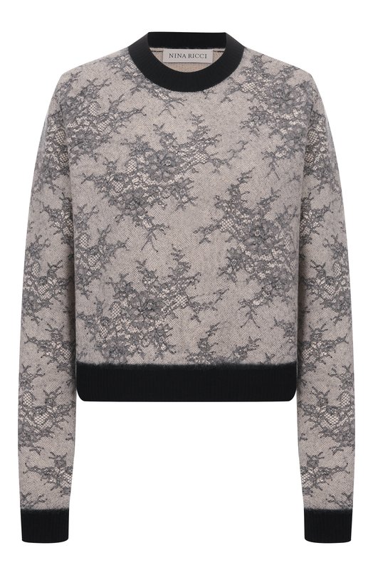 Шерстяной пуловер Nina Ricci 25AMPU009/ML0584 Серый 25AMPU009/ML0584