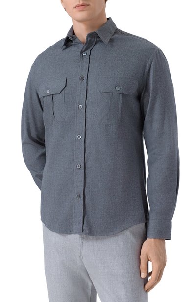 Рубашка из хлопка и лиоцелла CANALI, арт. CSL2067/GL03659, фото 3