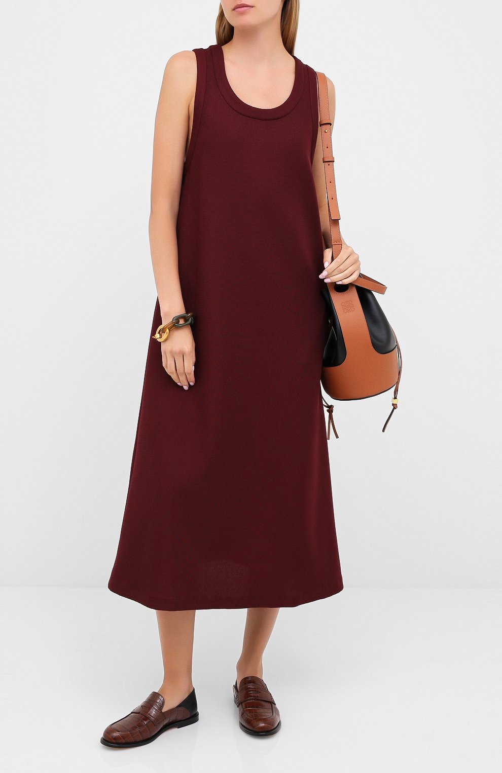 Платье-миди LACOSTE бордового цвета по цене 52860 руб., арт. EF8138, фото 2 Платье-миди LACOSTE, арт. EF8138, фото 2