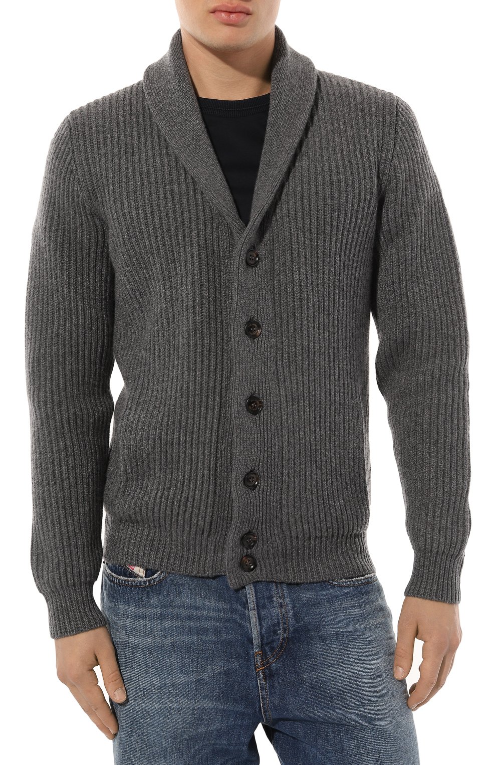 Кашемировый кардиган COLOMBO темно-серого цвета по цене 263500 руб., арт. MA03630/2-26KI, фото 3 Кашемировый кардиган COLOMBO, арт. MA03630/2-26KI, фото 3