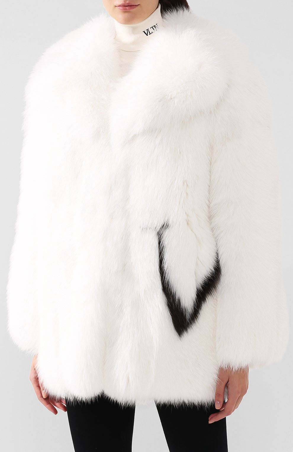 Укороченная шуба из меха песца VALENTINO, арт. QF3FA569VCF, фото 3