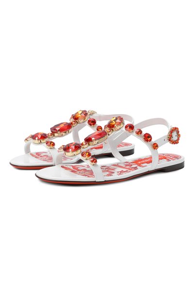 Женские кожаные сандалии bianca DOLCE & GABBANA, арт. CQ0601/AT848